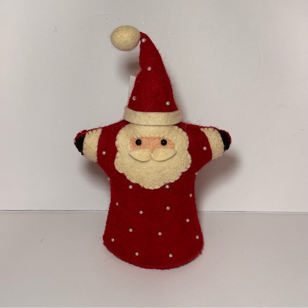 Felt‎ Beaded Red Santa Claus Tree Topper Christmas Decor